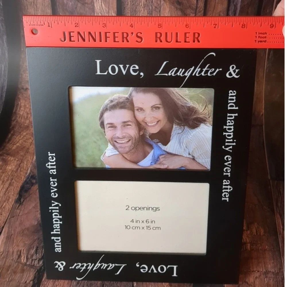 Love Laughter & Happily Ever After Black 2 Opening Wedding Photo Picture‎ Frame